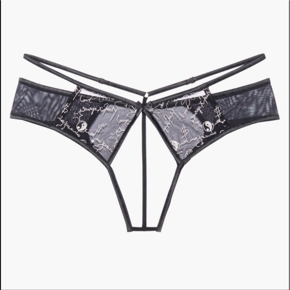 “Dear Diary” open back crotchless black panty